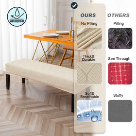 Genina bench cover open to show removable design for easy cleaning