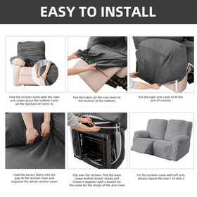 Genina bottom elastic design keeps the cover in place on recliners