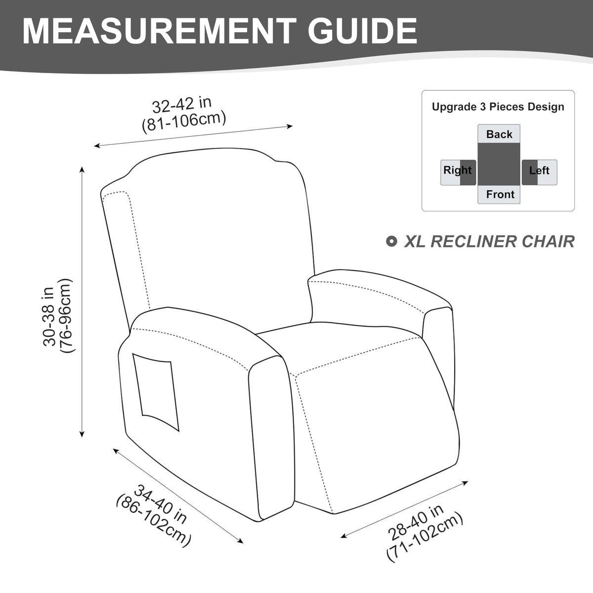 Genina Gennia waterproof recliner cover wrinkle-resistant fabric for daily use.