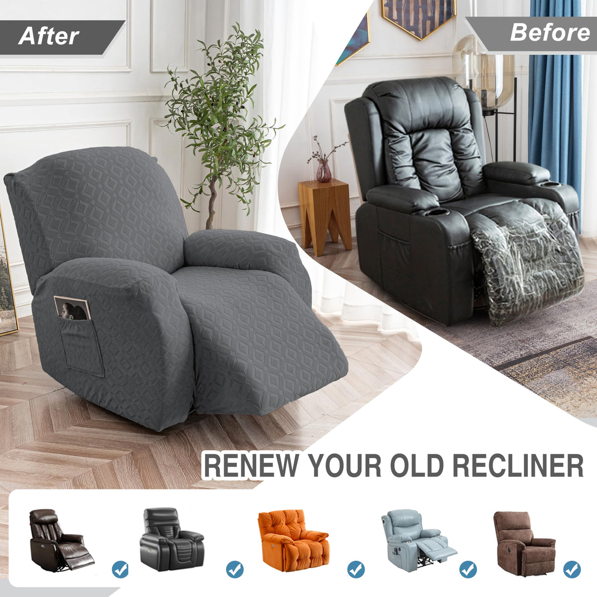 Genina Gennia waterproof recliner cover XL size on recliner chair.