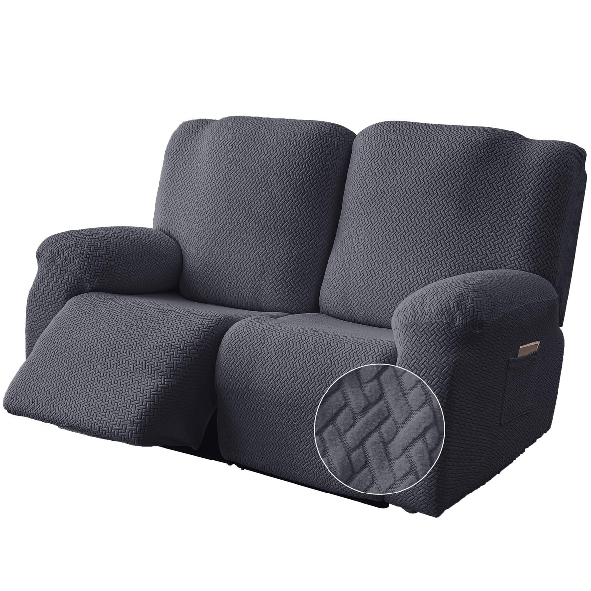 Genina recliner loveseat cover with stripe pattern protects sofa and refreshes room