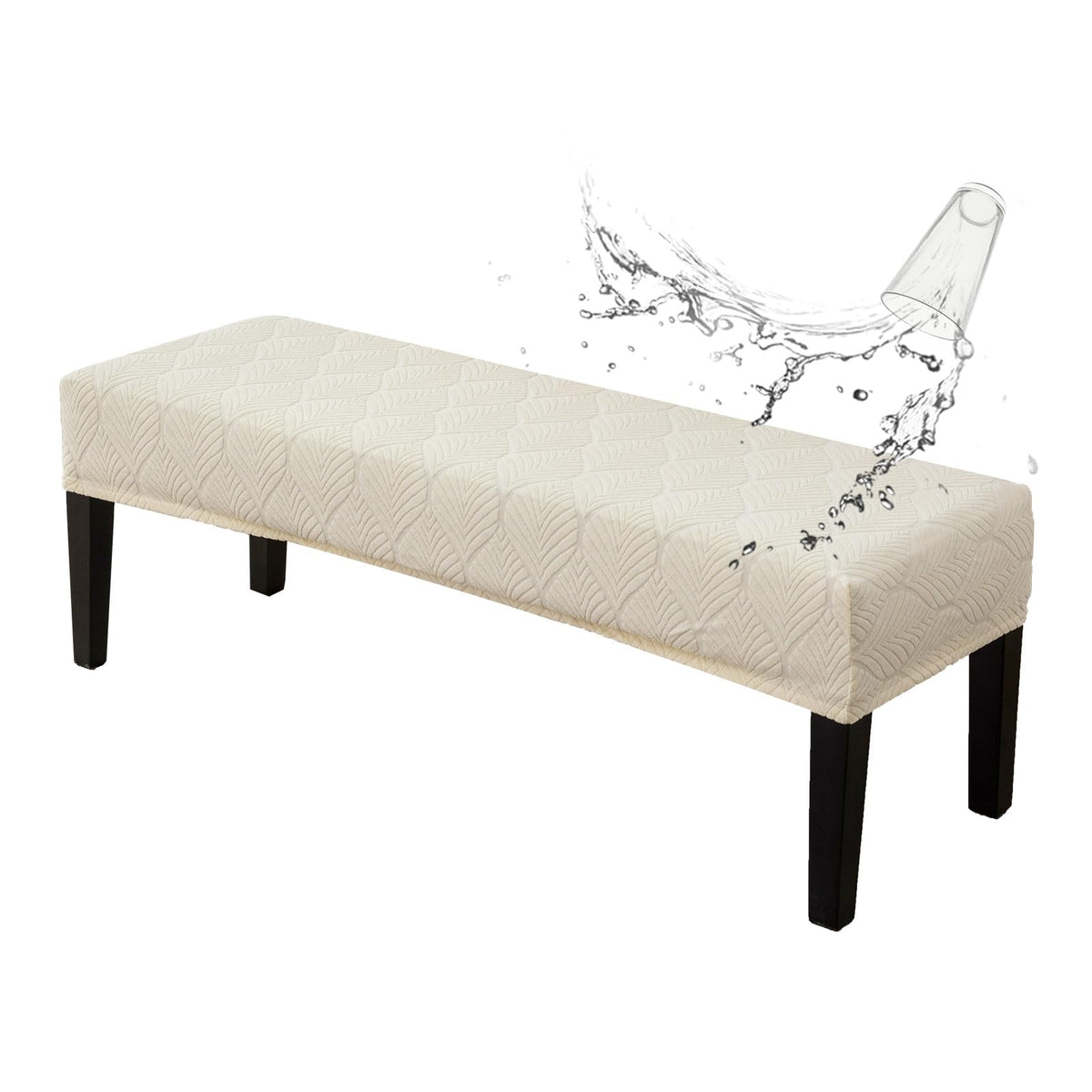 Genina waterproof bench cover showing top waterproof layer for spill protection