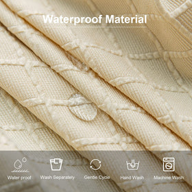 Genina waterproof chair cover closeup highlighting coating for easy cleanup
