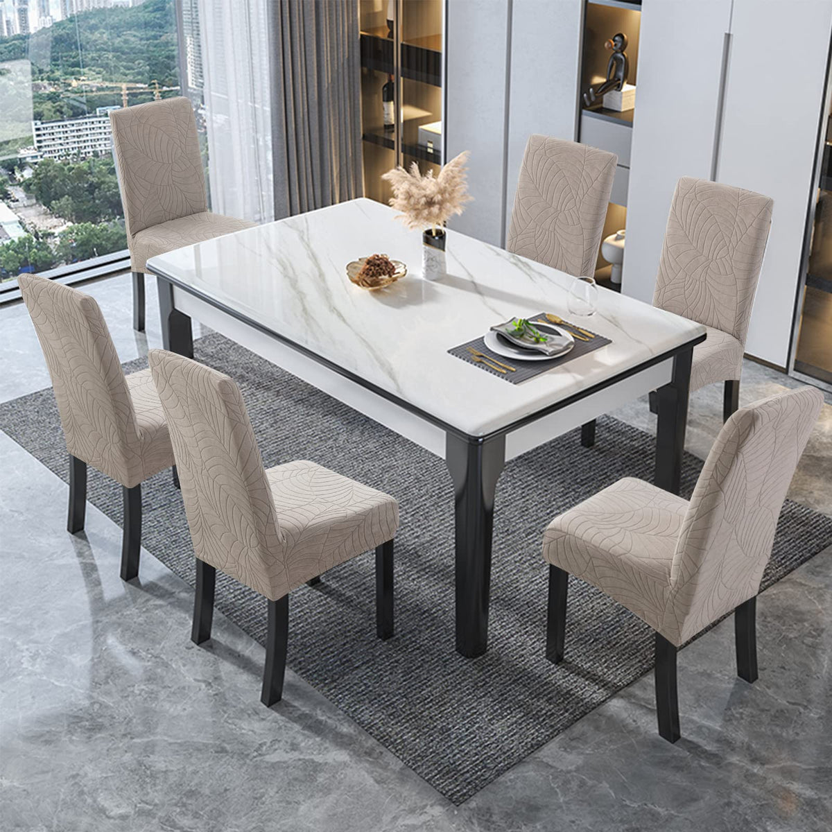 Genina chair cover easy slip-on use, quick chair transformation.
