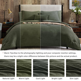 Geniospin dark olive green comforter warmth and softness ideal for all-season nights