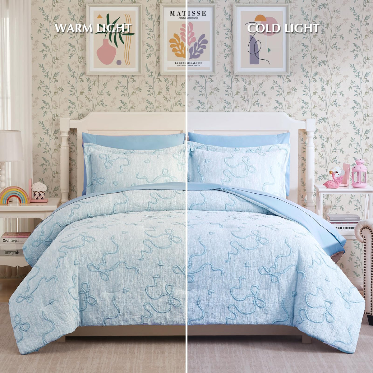 Geniospin light blue twin bedding in a bag, complete set.