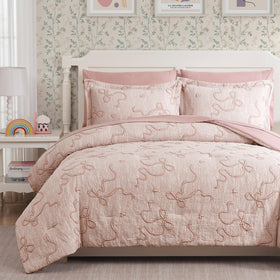 Geniospin pink twin comforter with bowknot design for a chic bedroom look