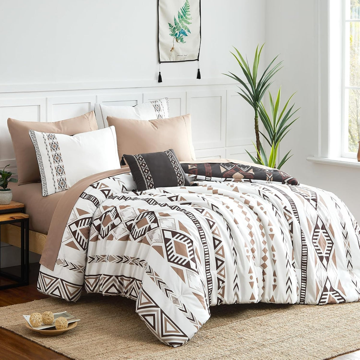 Geniospin queen comforter set front view with soft fabric for cozy sleep