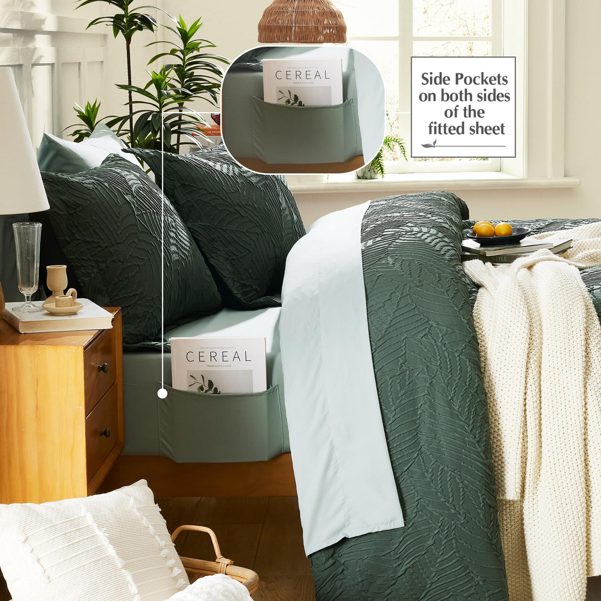 Geniospin queen fitted sheet 60x80+14 with pockets for secure non-slip fit.