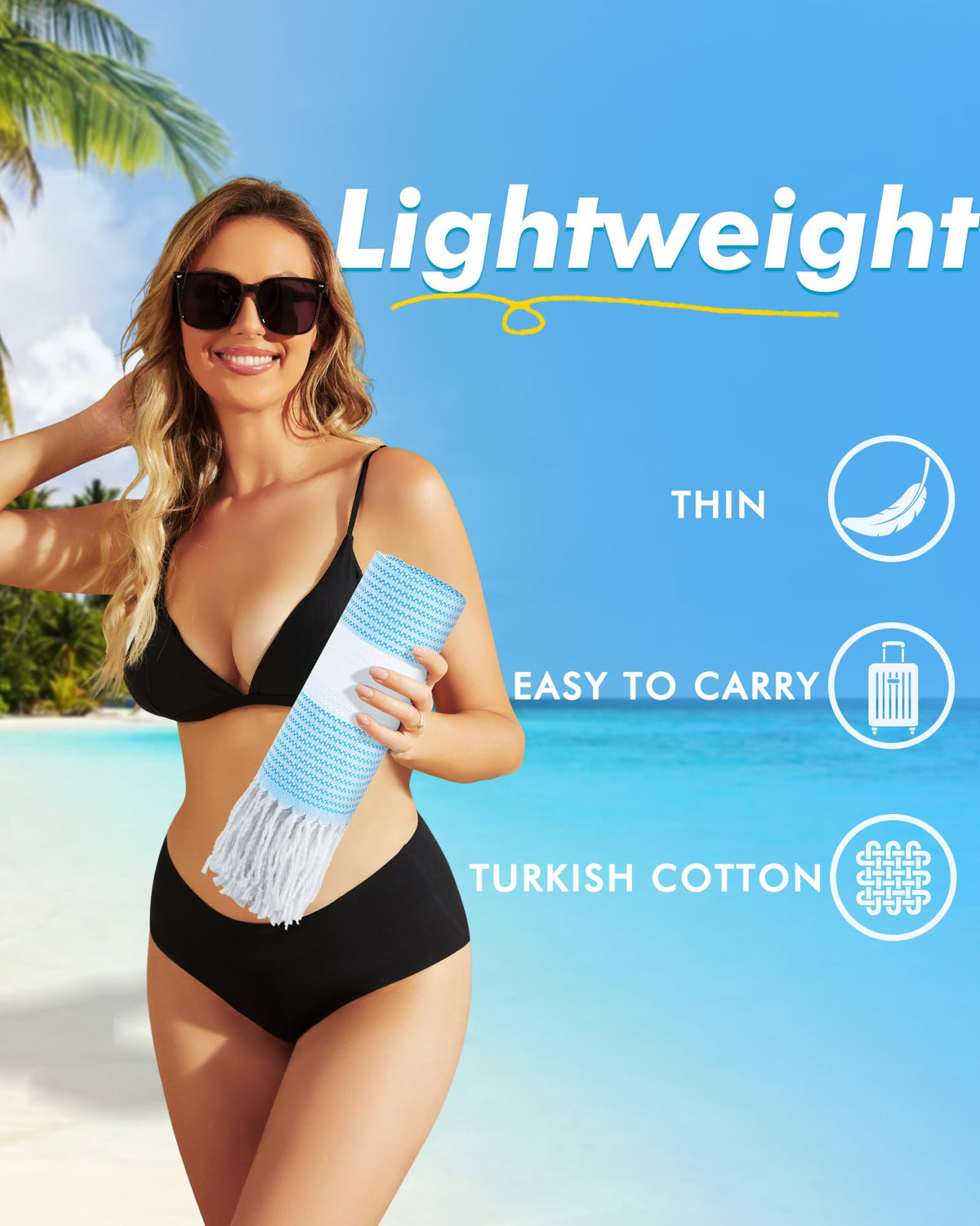 Genovega lightweight and packable towel ready for travel.