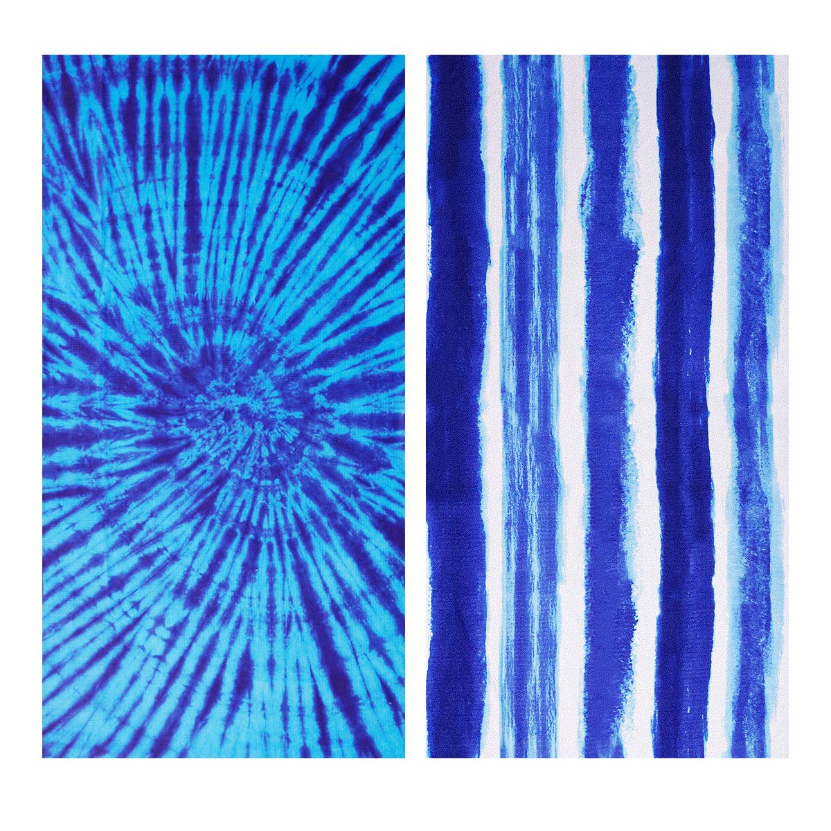 Genovega oversized beach towel in blue stripe for post-swim wrap