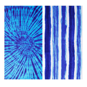 Genovega oversized beach towel in blue stripe for post-swim wrap