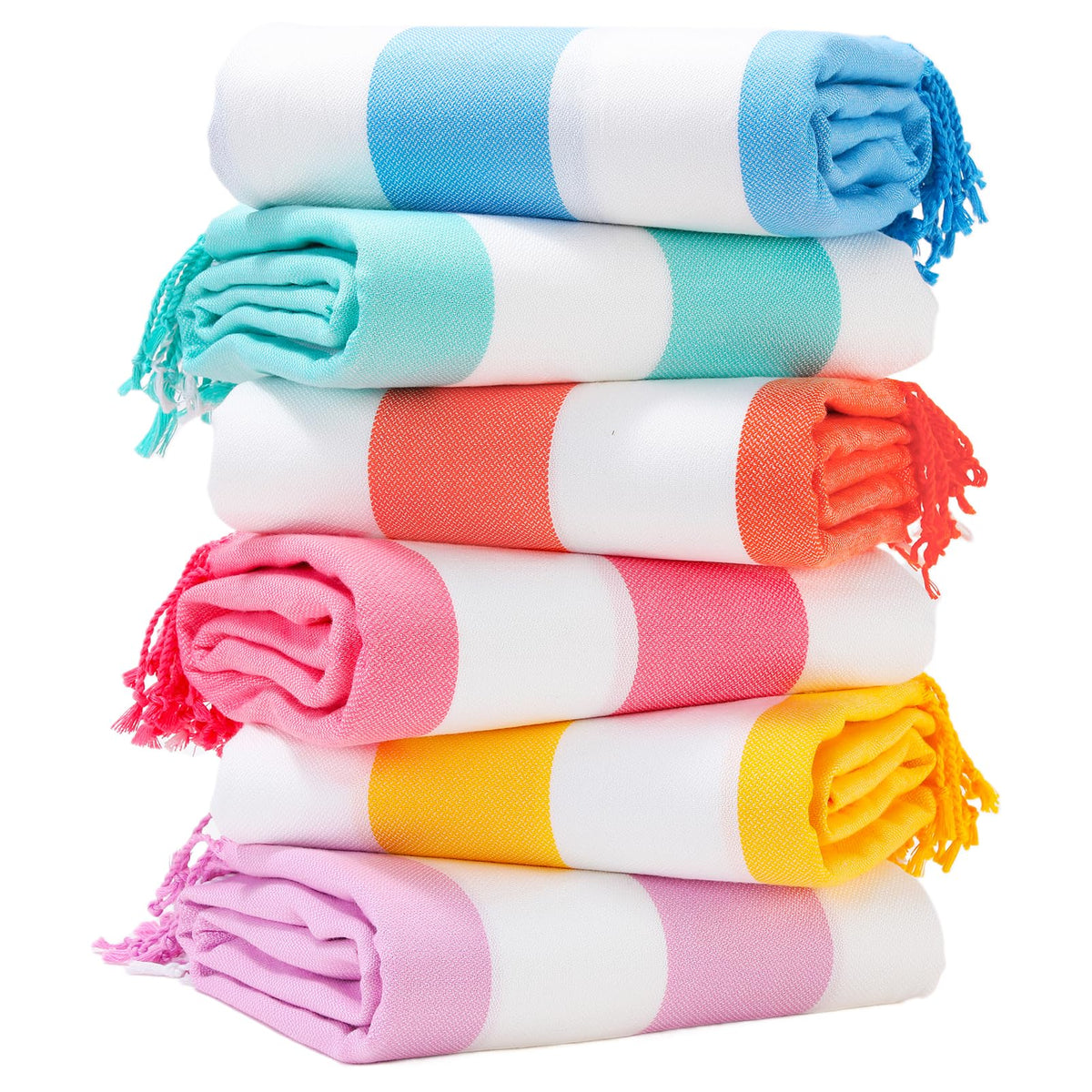 Genovega oversized stripe Turkish beach towel in blue, quick-dry and sand-proof for beach days.