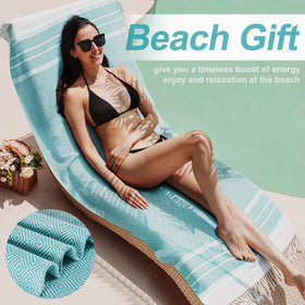 Genovega quick-dry beach towel dries fast after swimming.