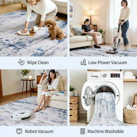 Gent drizz rug under dining table adds comfort during meals.