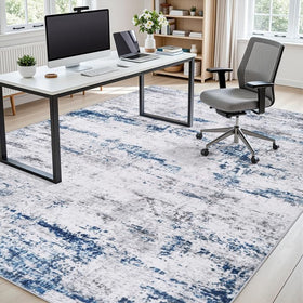 Gent drizz home office rug adds quiet, stylish workspace.