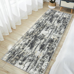 Gent drizz machine-washable rug; easy stain cleanup after spills.