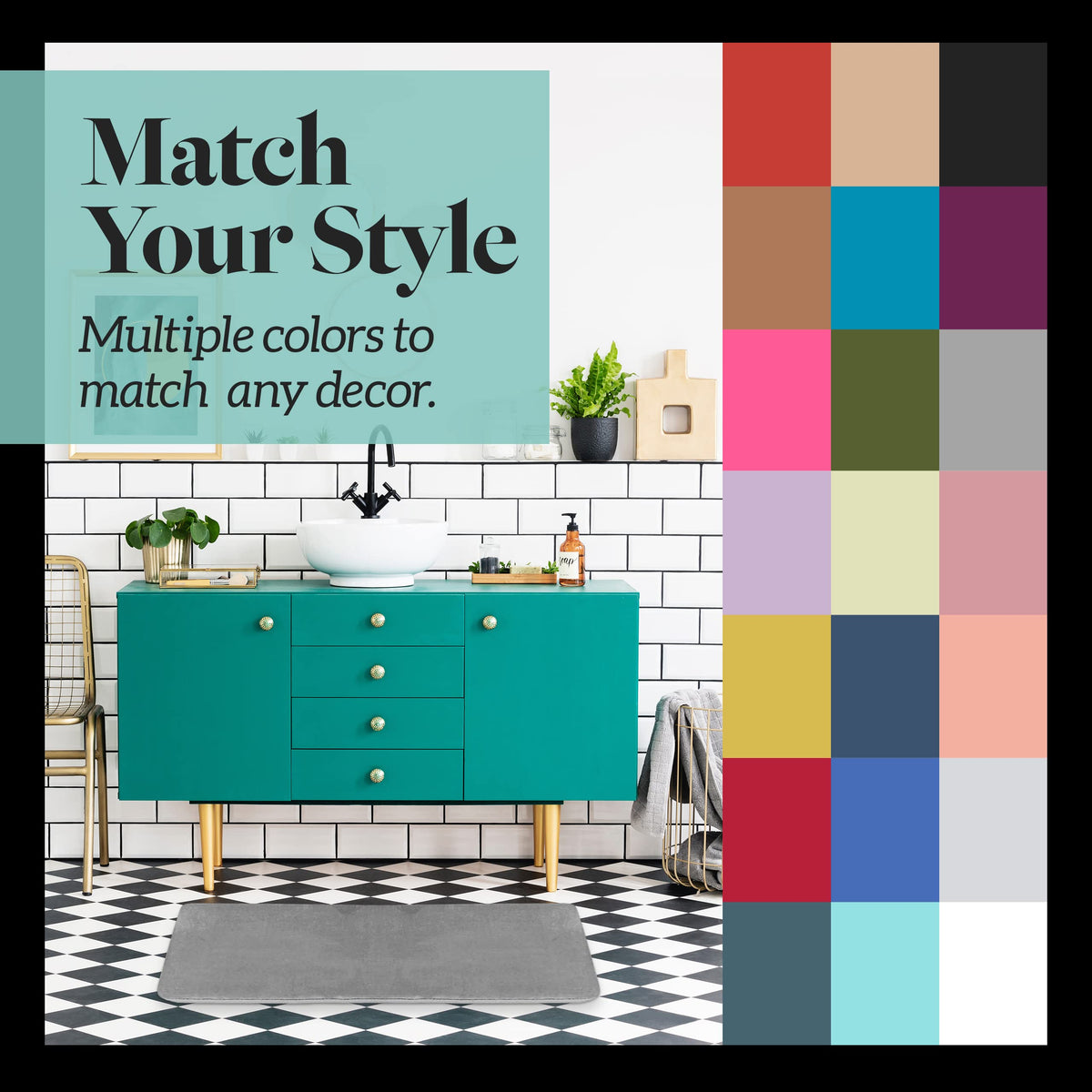 Genteele classy gray bath mat adds warmth to daily routines.