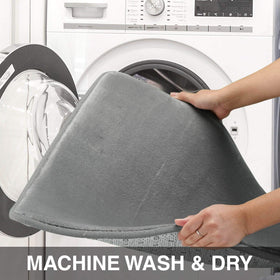 Genteele memory foam bath mat delivers quick drying to keep floors clean.