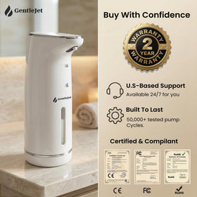 GentleJet Cloudfoam dispenser in a family bathroom setting