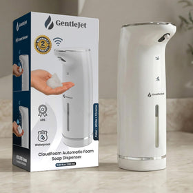 GentleJet Cloudfoam dispenser front view showing family friendly design for shared sinks