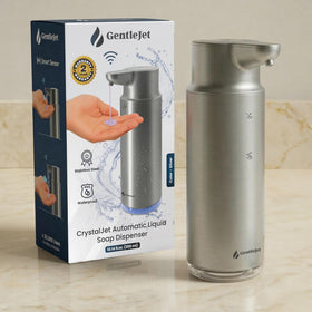 GentleJet CrystalJet touchless dispenser in action dispensing soap for clean hands