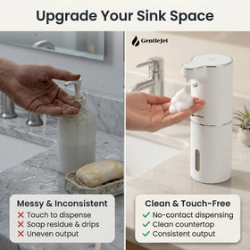 GentleJet JetFoam IPX5 shell resists splashes near sink