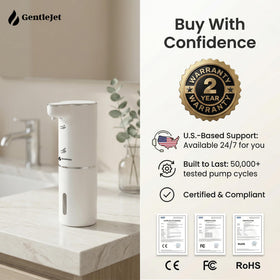 GentleJet JetFoam in office/kitchen setup for hygiene