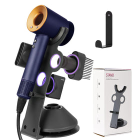 Genyen Eye Dyson holder stand organizes your dryer and accessories on a tidy countertop.