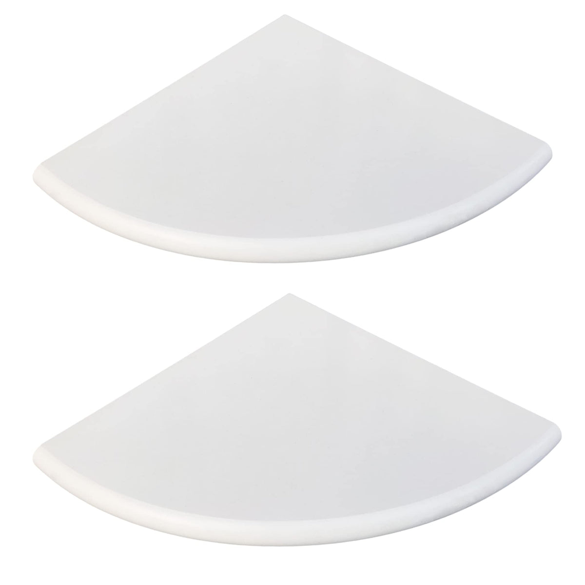 Geoona white marble corner shelf left view, ideal for bathroom storage