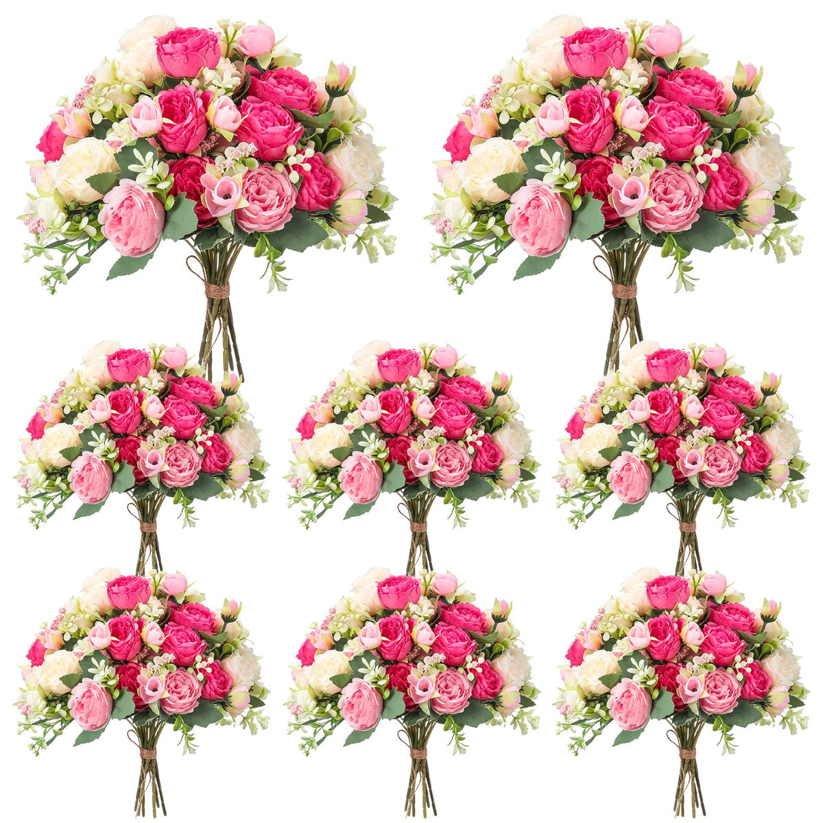 Geosar artificial peonies bouquet close-up with vibrant silk petals for timeless decor