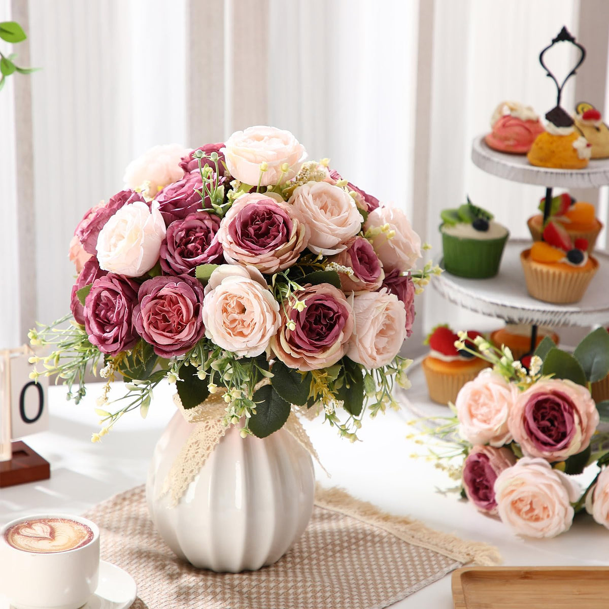 Geosar artificial peonies arrangement perfect for wedding table decor.