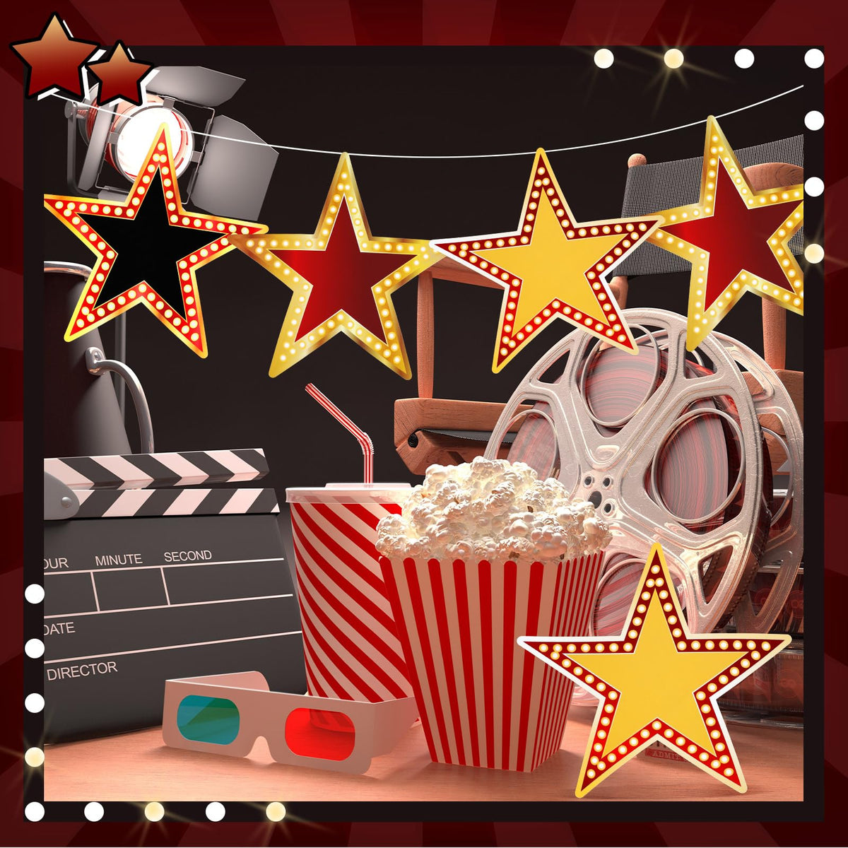 Geosar bulletin board decor stars to brighten classrooms or spaces.