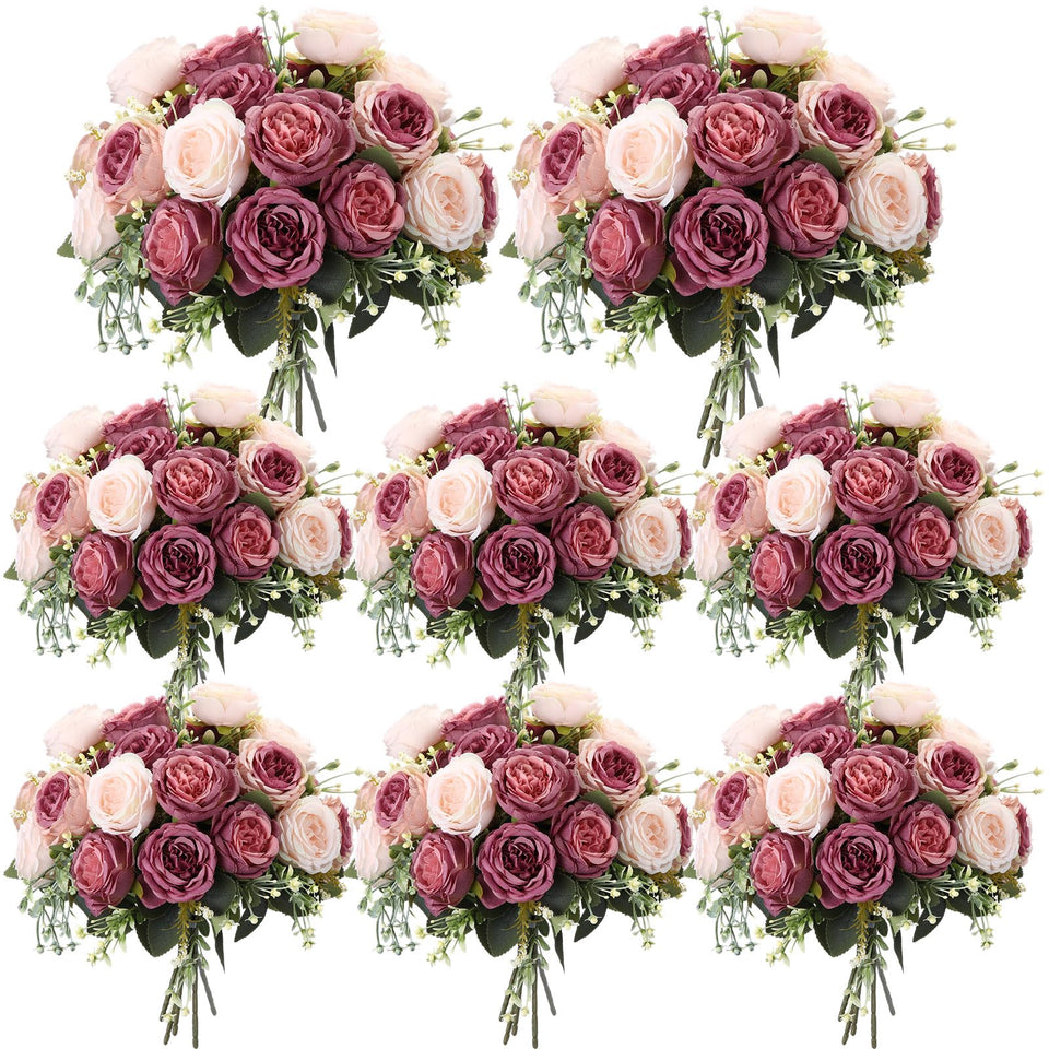 Geosar dusty pink artificial peonies bouquet for vibrant year-round centerpieces.