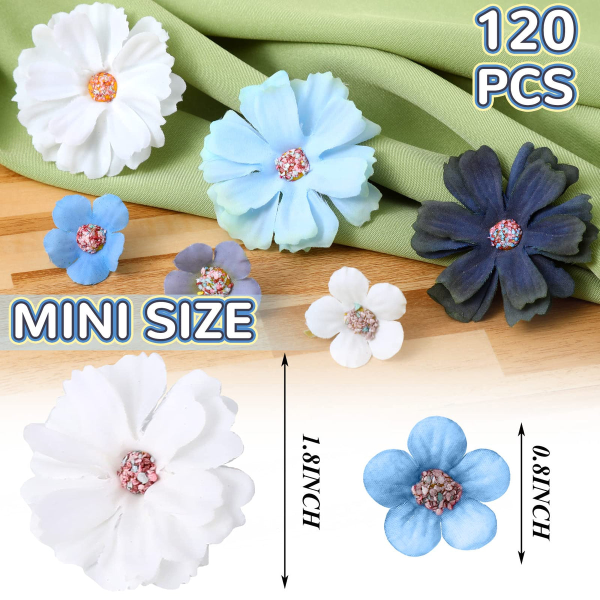 Geosar fabric flowers for DIY headbands and cards