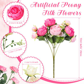 Geosar silk peonies arrangement with bendable stems for versatile centerpieces