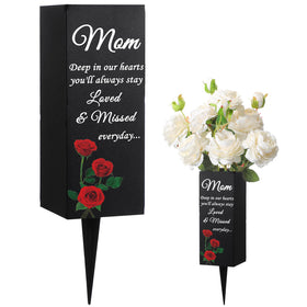 Geosar mom grave vase with spike—durable grave-side flower display for lasting memories