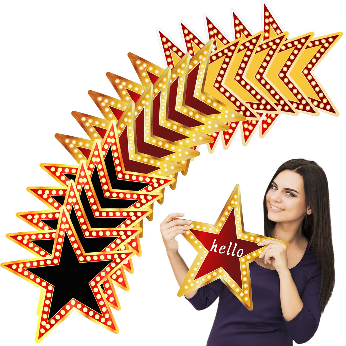 Geosar movie star cutouts 11 inch on wall for festive movie night decor.