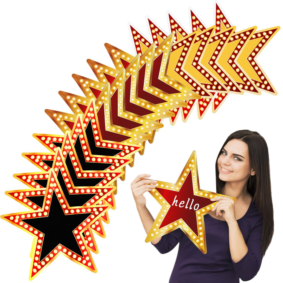 Geosar movie star cutouts 11 inch on wall for festive movie night decor.