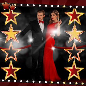 Geosar photo props stars ideal for party memories and backdrops.