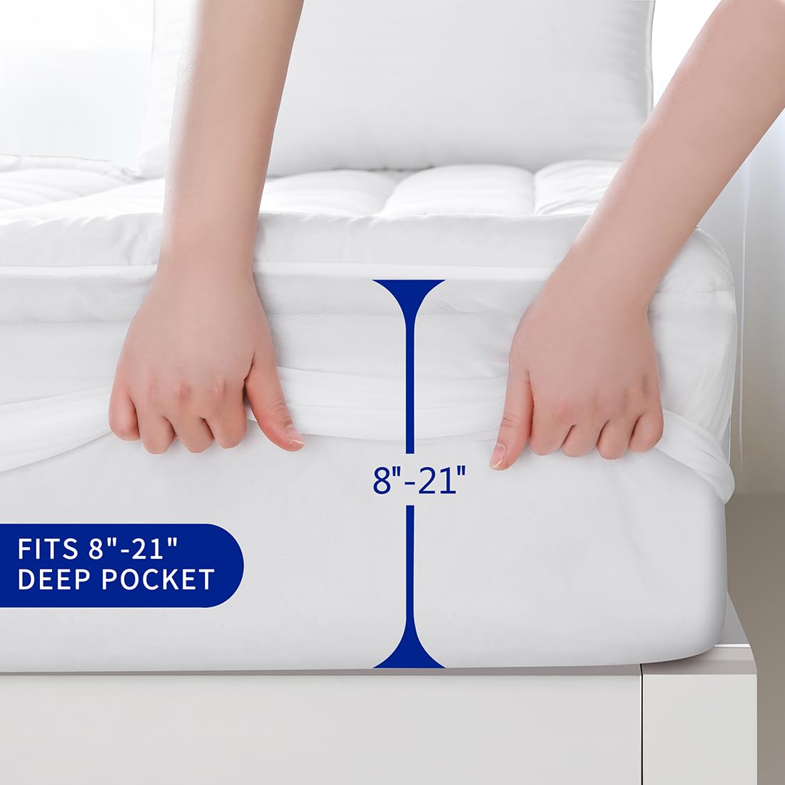 GERHOME King Size quilted cover features breathable fabric for year-round comfort.