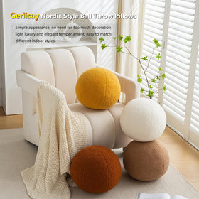 Gerlisay sphere on sofa showcasing versatile decorative pillow for living room comfort