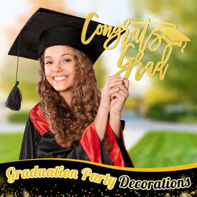 Gersoniel gold graduation sign wall decor elevates party visuals and photo moments.