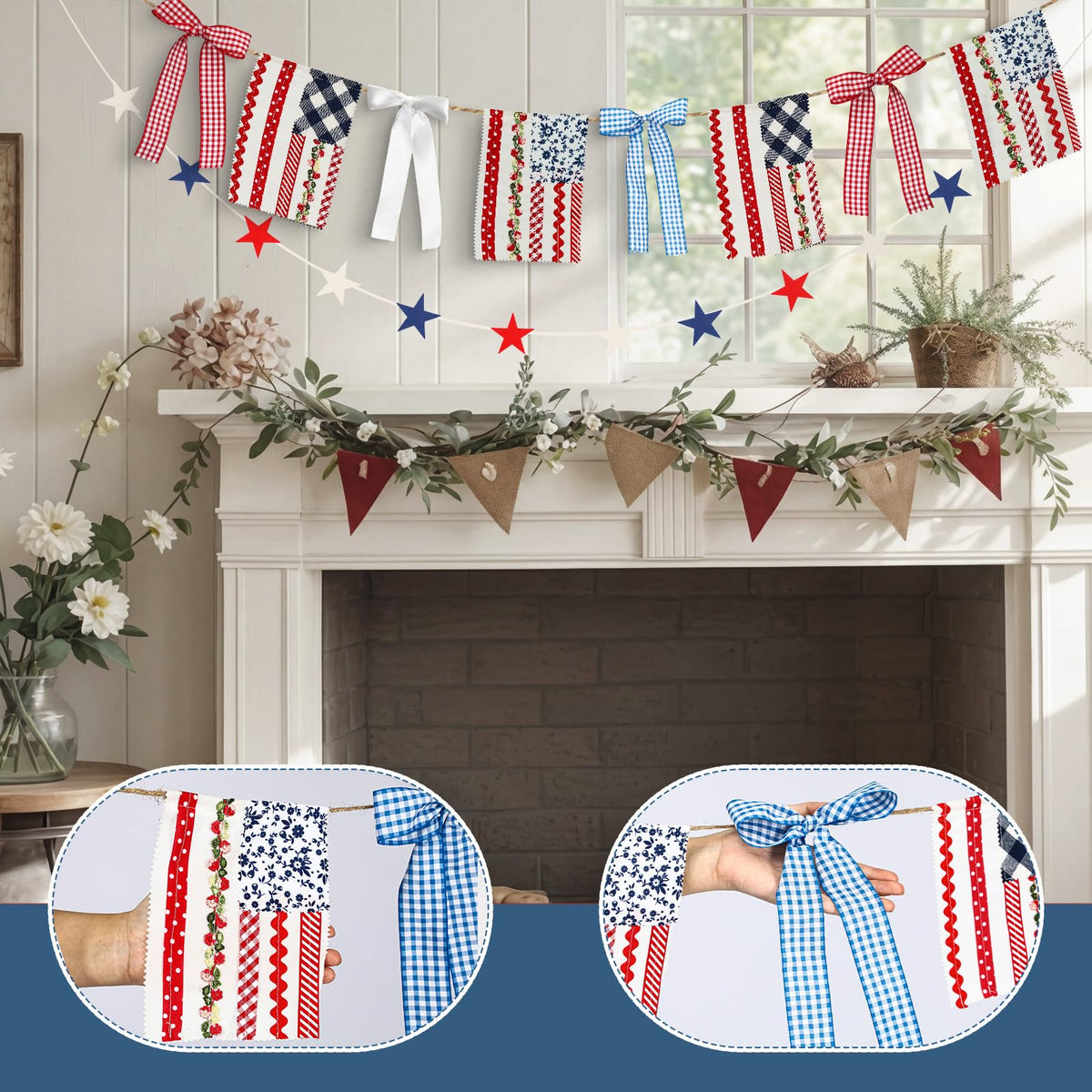 Gersoniel fabric banner is colorfast and reusable for patriotic occasions.