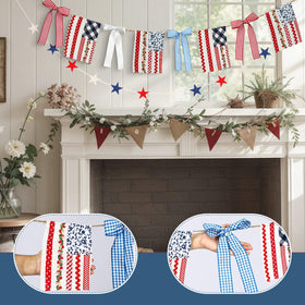 Gersoniel fabric banner is colorfast and reusable for patriotic occasions.