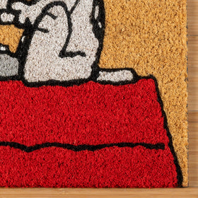 Gertmenian Peanuts Snoopy coir doormat for back door, durable outdoor entry solution.