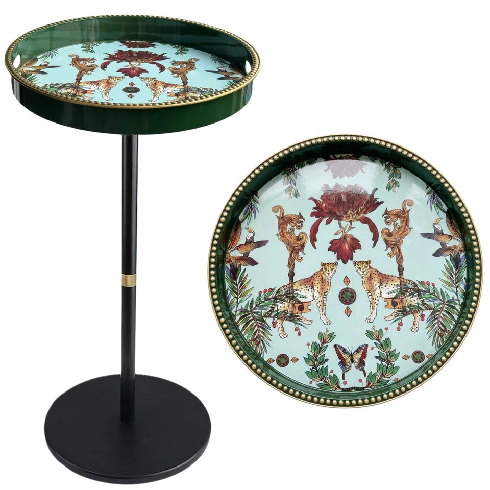 Gesodant boho round side table with tray top for stylish surface