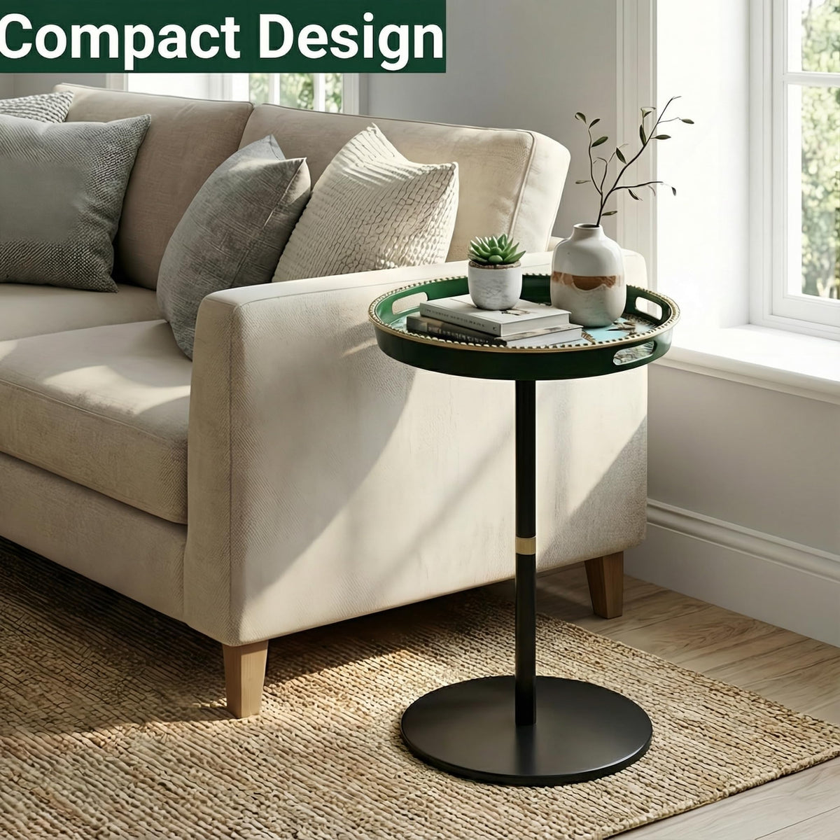Gesodant corner-friendly boho table for living room or bedroom