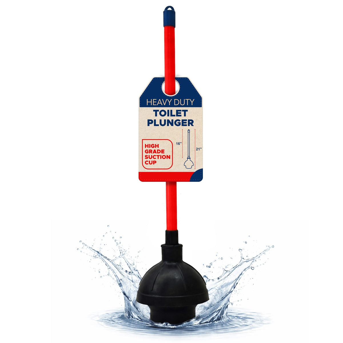 Get Bats Out heavy duty toilet plunger seals tightly to clear stubborn clogs