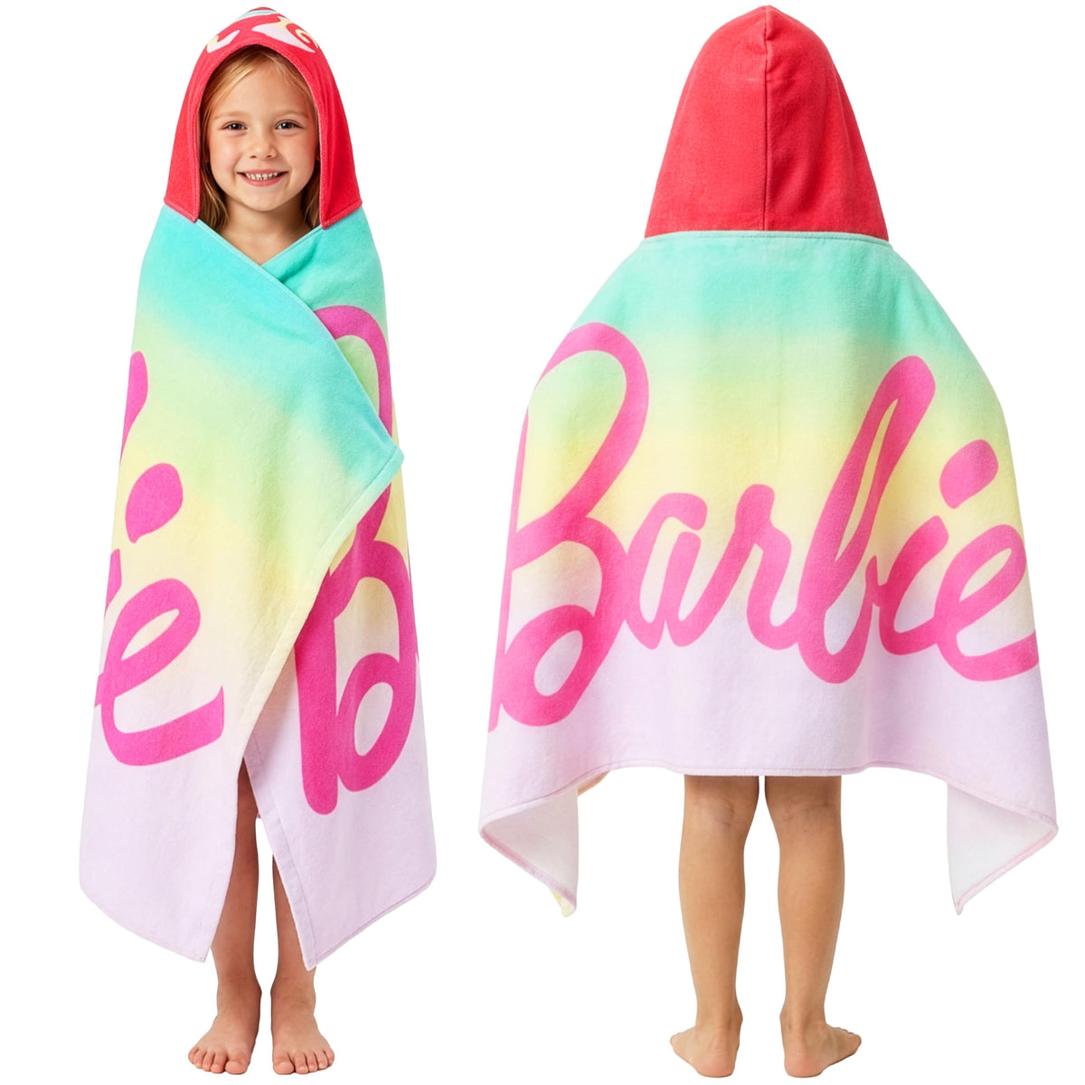 Get Trend Barbie hooded towel for girls after bath, absorbs moisture quickly.